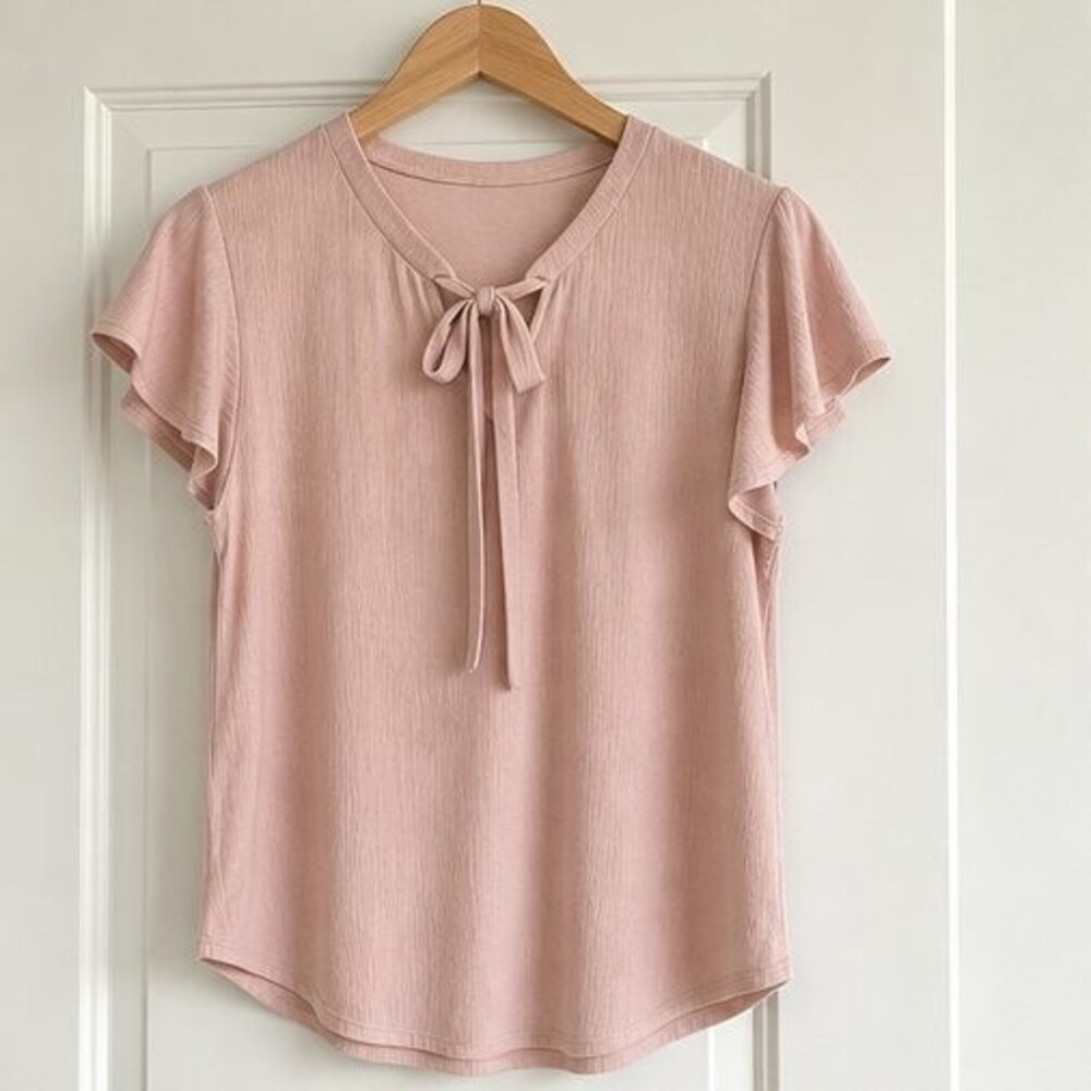 Blush Pleated Blouse